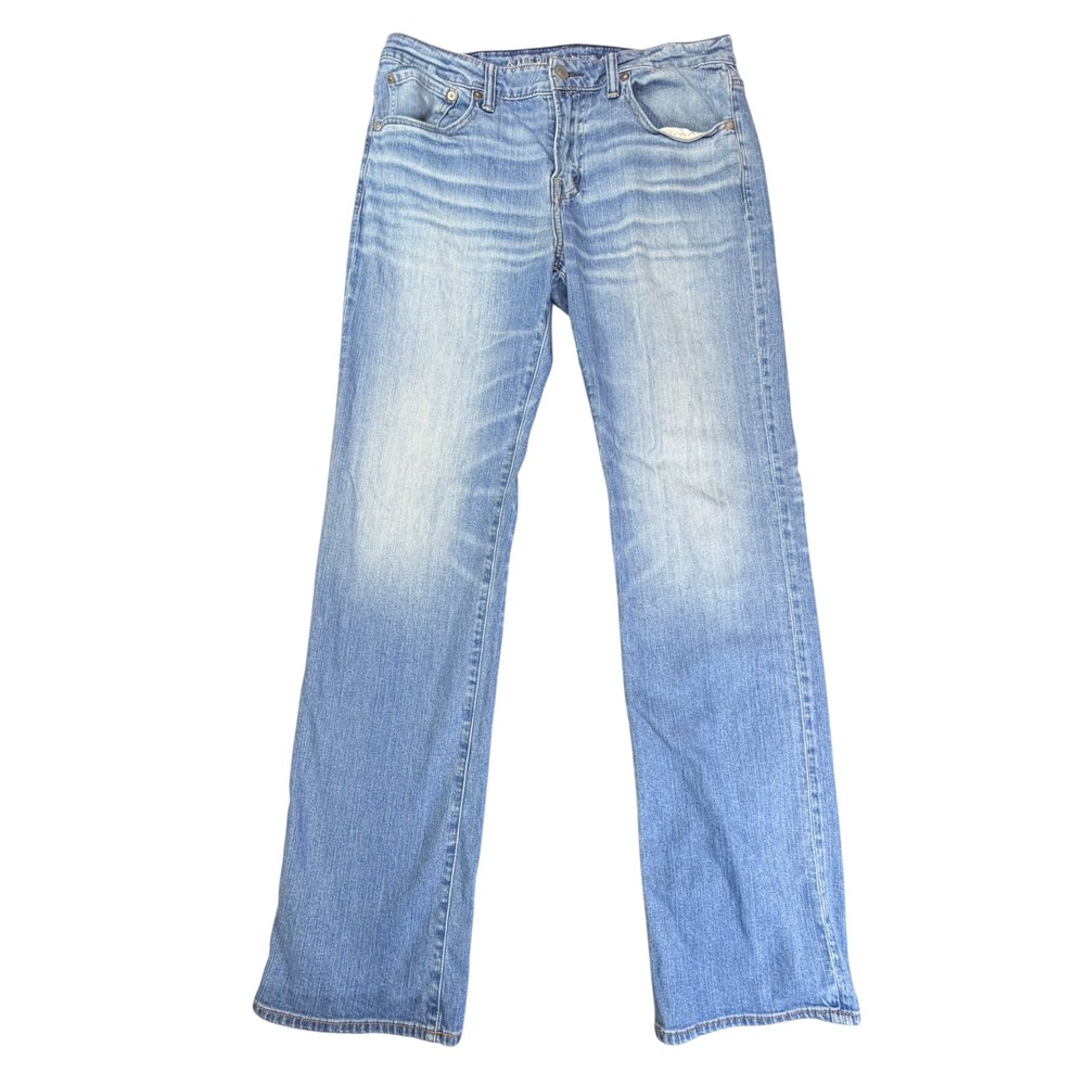 American Eagle Jeans Mens 34x36 Blue Faded Flex Light Wash Straight Leg Denim